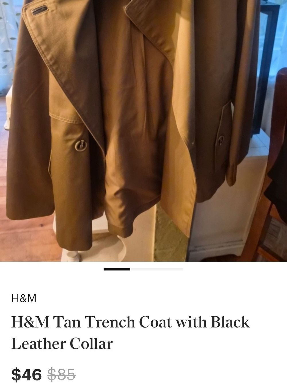 H&M Tan and Black Trench Coat